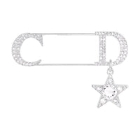 DIOR Brass Artificial Crystal Brooches Men's Silver