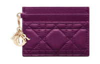 DIOR Lady Dior Lambskin Card Holder Women's Mulberry Purple