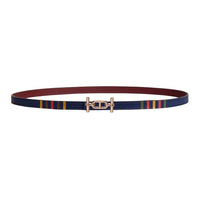 HERMES Calfskin Leather Belts Women's Light Blue Width 1.3CM