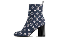 LOUIS VUITTON Silhouette Ankle Boots 8cm Women's Blue