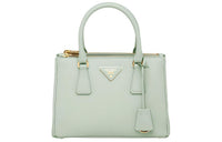 PRADA Galleria Killer Bag Cow Leather Shoulder Bag Small Size Women's Aqua Green