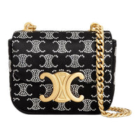 CELINE Triomphe Satin Crossbody Bag, Shoulder Bag Mini Women's Black
