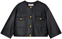 CELINE Leather Jackets Women's Black