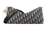 DIOR Oblique Print Embroidery Shoulder Bag Handbag Shoulder Bag Women's Blue
