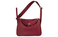 HERMES Lindy Taurillon Clemence Leather Handbag Shoulder Bag Women's B5 Rubis Gemstone Red