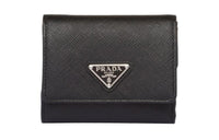 PRADA Leather Wallet Women's Black