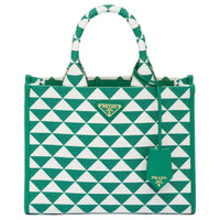 PRADA Leather Tote Bag, Shopping Bag, Shoulder Bag, Handbag Trumpets Women's Mango & White