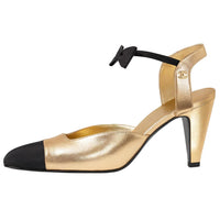 CHANEL Stylish Sandals Women's Black Gold