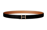 HERMES Leather Belts Women's Black