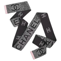 CHANEL Silk Hair Bands Women's Black