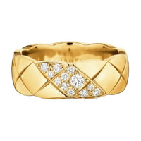 CHANEL 18k Diamonds Rings Unisex Gold
