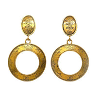 CHANEL 1987 Logo-engraved Clip-on Earrings