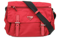 PRADA Nylon Messenger Bag Shoulder Bag Crossbody Bag Regular Women's Red