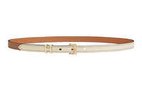 HERMES Leather Belts Women's White/Brown