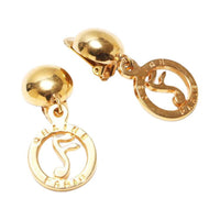 CELINE Gold-Plated Clip-On Earrings Women's Gold