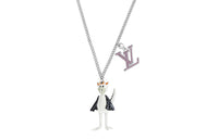 LOUIS VUITTON Friends Necklaces Men Silver Gray