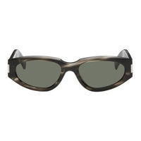 SAINT LAURENT Tortoiseshell effect Oval frame Sunglasses