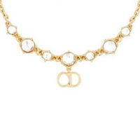 DIOR Faux Crystal Bracelets Women's Gold