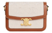 CELINE Triomphe Arc De Triomphe Fabric Shoulder Bag, Portable Crossbody Bag Women's