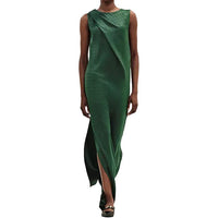 HERMES Sleeveless Dress Women's Dark Green