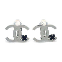 CHANEL 2005 Cc Logo Stud Earrings