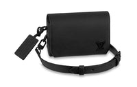 LOUIS VUITTON Cow Leather Shoulder Bag, Crossbody Bag, Wallet Mini Men's Black
