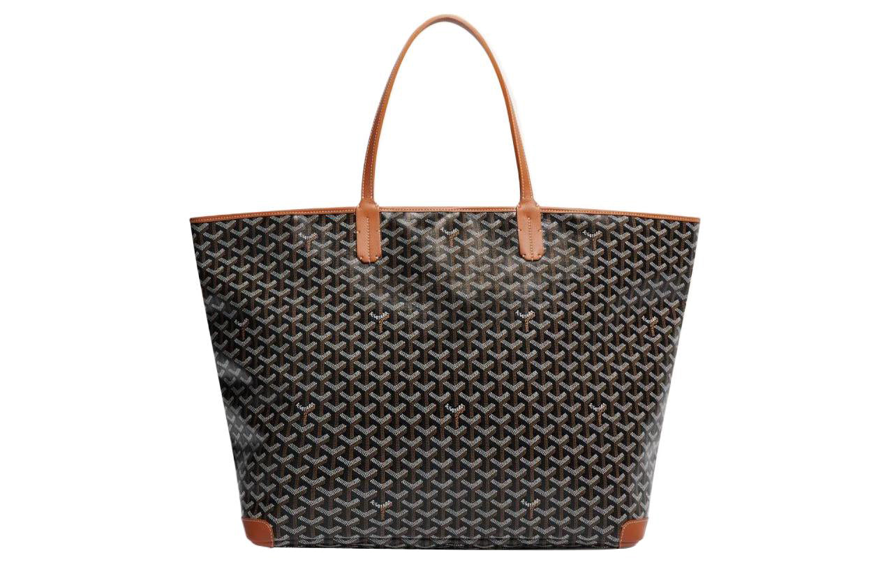 GOYARD Artois Canvas With Leather Tote Bag Shopping Bag Shoulder Bags Handbags Large Size Unisex Brown