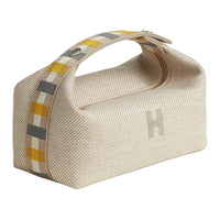 HERMES Bride-a-Brac Wool Storage Bags Toiletry Bags Small Size Unisex Beige