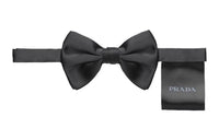 PRADA Silk Bow Tie Men's Gray White