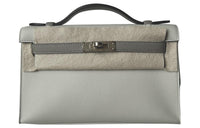 HERMES Mini Kelly Generation 1 Swift Leather Kelly Handbag Mini Women's Concrete Gray