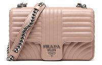 PRADA Cow Leather Small Square Bag Shoulder Bag Handbag Women's Nude