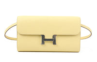 HERMES Epsom Leather Wallets Shoulder Bag Crossbody Bag Women's 1Z Jaune Poussin Chick Yellow