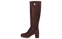 PRADA Knee high Boots Women's Dark Brown