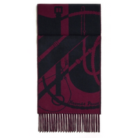 HERMES Cashmere Knit Scarves Men's Purple
