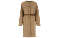 PRADA Crewneck Button-Up Long Coat