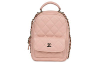 CHANEL Grain Cow Leather Backpack Mini Women's Light Pink