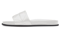 PRADA Quilted Logo Sandals 'White' Women's