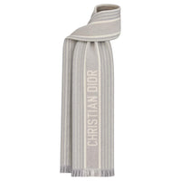 DIOR Cashmere Knit Scarves Women's Gray