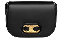 CELINE Triumphal Arch Cow Leather Crossbody Bag Shoulder Bag Women's Black