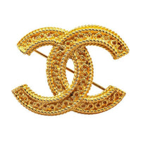 CHANEL 1970-1980 Plated Cc Costume Brooch