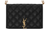 SAINT LAURENT Lambskin Portable Crossbody Bag Shoulder Bag Women's Black
