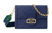 LOUIS VUITTON Dauphine Calfskin Daphne Shoulder Crossbody Bag Medium Size Women's Blue