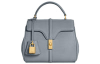 CELINE Lizard Leather Shoulder Bag Crossbody Bag Handbag Mini Women's Blue Gray