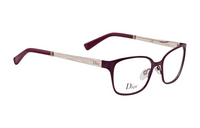 DIOR Metal Rectangular Eyeglass Frames Women's Deep Red