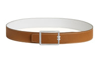 HERMES Casual Classic Elegance Elegant Silver Buckle Epsom Calfskin Double-Sided Leather Belt Men's Gold Width: 3.8cm