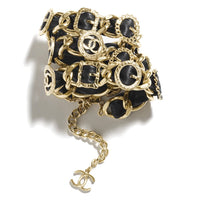 CHANEL Metal Bracelets Women's Black/Gold