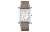 HERMES Heure H Collection Wrist Watch Quartz Movement Genuine Leather Strap White Dial Women's W036835WW00