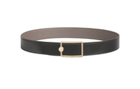 HERMES Double-Sided Smooth Buckle Leather Belts Unisex Black Width: 3.8CM