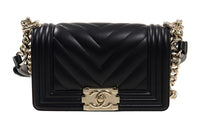 CHANEL Leboy Calfskin Shoulder Bag Crossbody Bag Women's Black