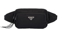 PRADA Nylon Fabric Fanny Pack Men's Black